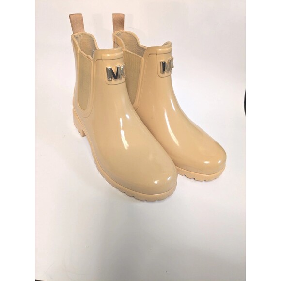 Michael Kors Sidney Rain Bootie Size 8M Rubber Boots Jasmine Yellow Ankle Boots - Picture 1 of 9